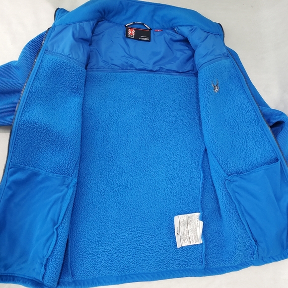 Spyder Men’s Heavy Weight Knit Core Sweater  Full Zip Pockets Fleece Jacket - Picture 8 of 10